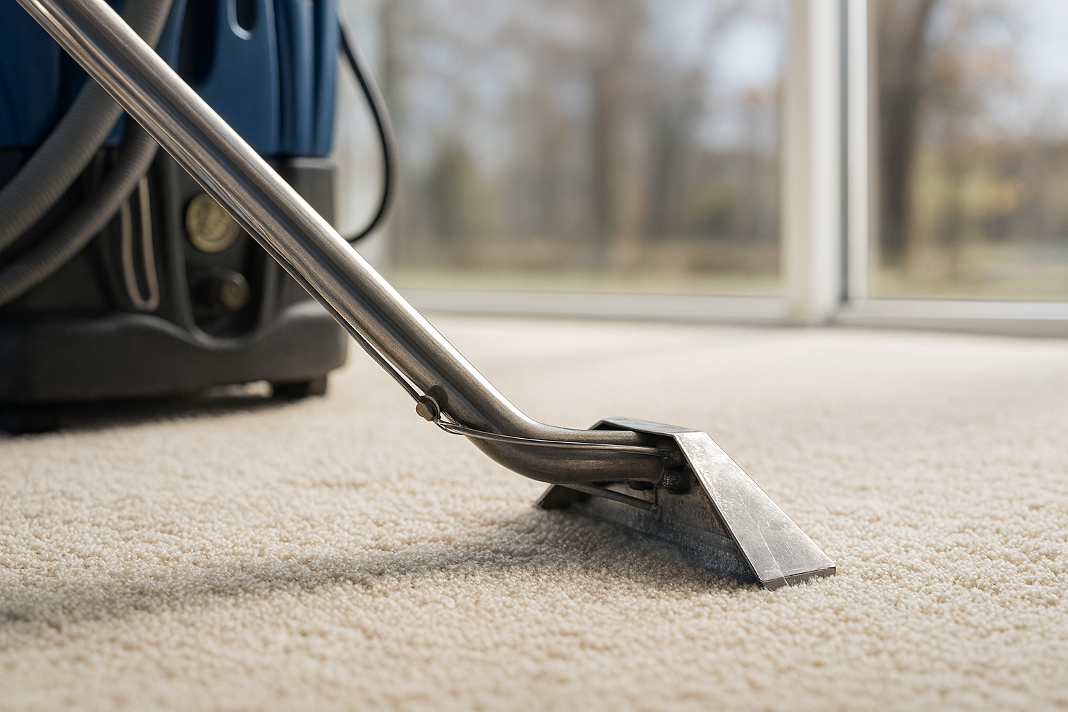 Professional carpet cleaning equipment in action